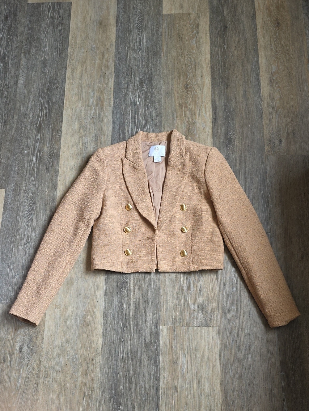House Of Harlow 1969 Cropped Double-Breasted Women's Jacket in Camel